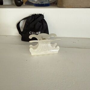 Celine Cream Pearlized Hair Claw Clip